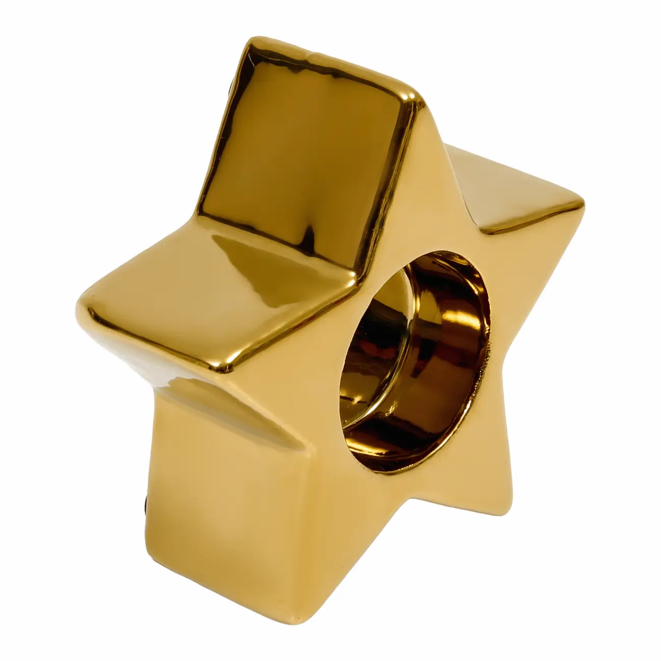 SUPORTE VELA ESTRELA 4 CM FINE FESTIVITY - OURO - Foto 3
