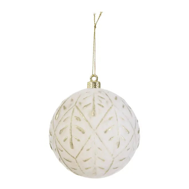 KIT PINGENTE BOLAS DETALHES COM 2 PEÇAS NATAL ASTRAL - BRANCO/DOURADO - Foto 2