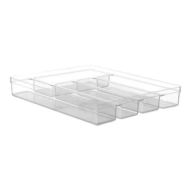 ORGANIZADOR DE TALHERES COM 5 DIVISÓRIAS PRACTICAL - INCOLOR - Foto 5