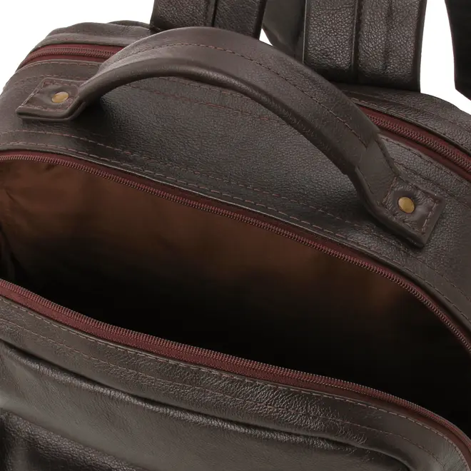 MOCHILA ON THE GO - COURO MARROM DE LEI - Foto 13