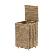 CESTO PARA ROUPA COM RODINHAS 35 CM X 35 CM X 57 CM ENREDO - BEGE - Foto 3