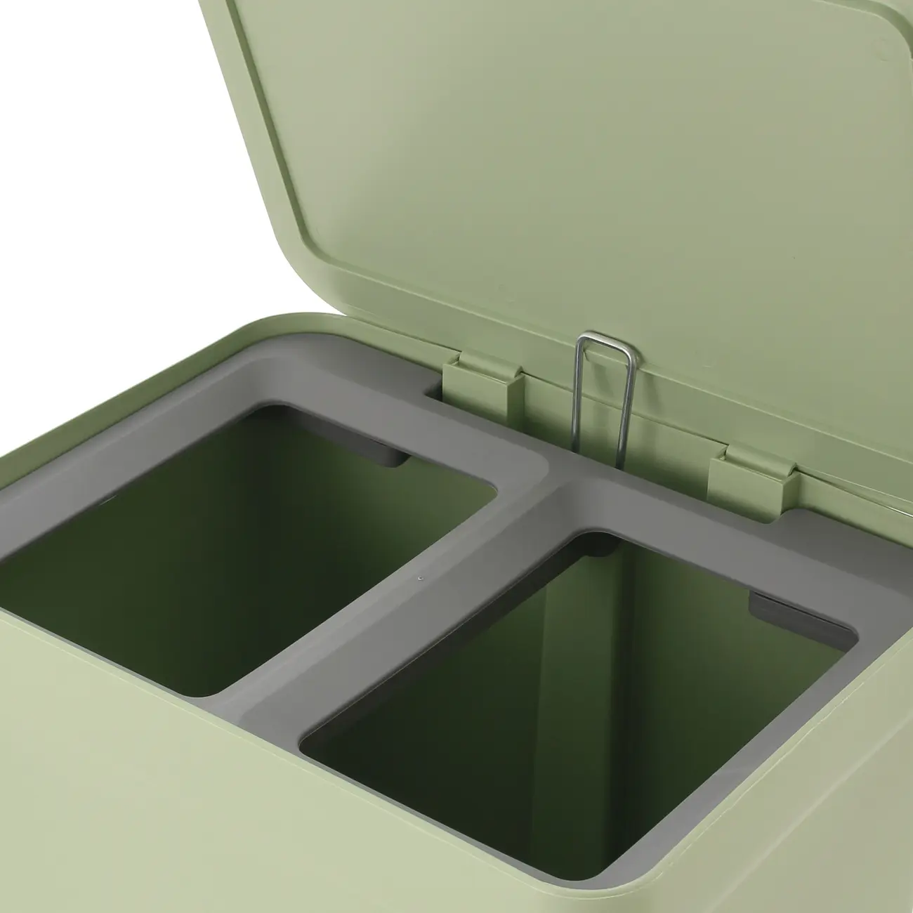 LIXEIRA DUPLA COM PEDAL 30 L TRIUM - SÁLVIA/CINZA - Foto 9