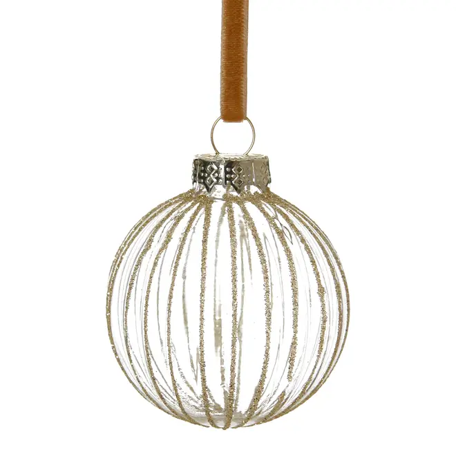 PINGENTE BOLA LINHAS 6 CM CONJUNTO COM 2 PEÇAS FINE FESTIVITY - INCOLOR/OURO - Foto 3
