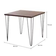 MESA DE JANTAR MESA 80 CM X 80 CM ZAHARA - PRETO/NOZES RÚSTICO - Foto 42