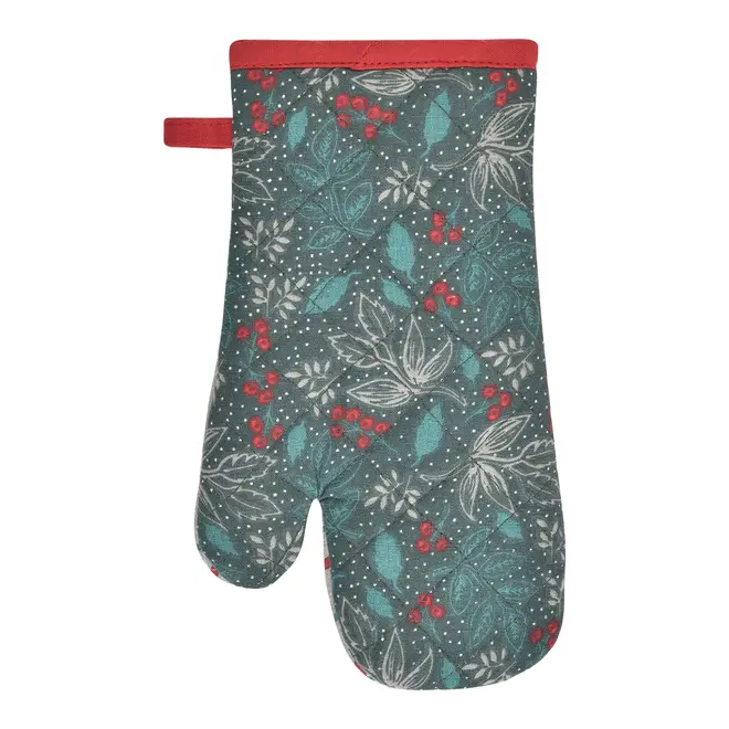 KIT AVENTAL COM LUVA DE FORNO HOHO HOME - VERMELHO HINDU/ENGLISH GREEN - Foto 4