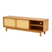 RACK 2 PORTAS DE CORRER COM PALHINHA 1,60 M X 40 CM PALHANDI - AMÊNDOA/NATURAL - Foto 6