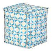 PUFF 45 CM X 45 CM SAUDADE TROPICAL AZULEJOS - AZUL HISTÓRICO/MULTICOR - Foto 1