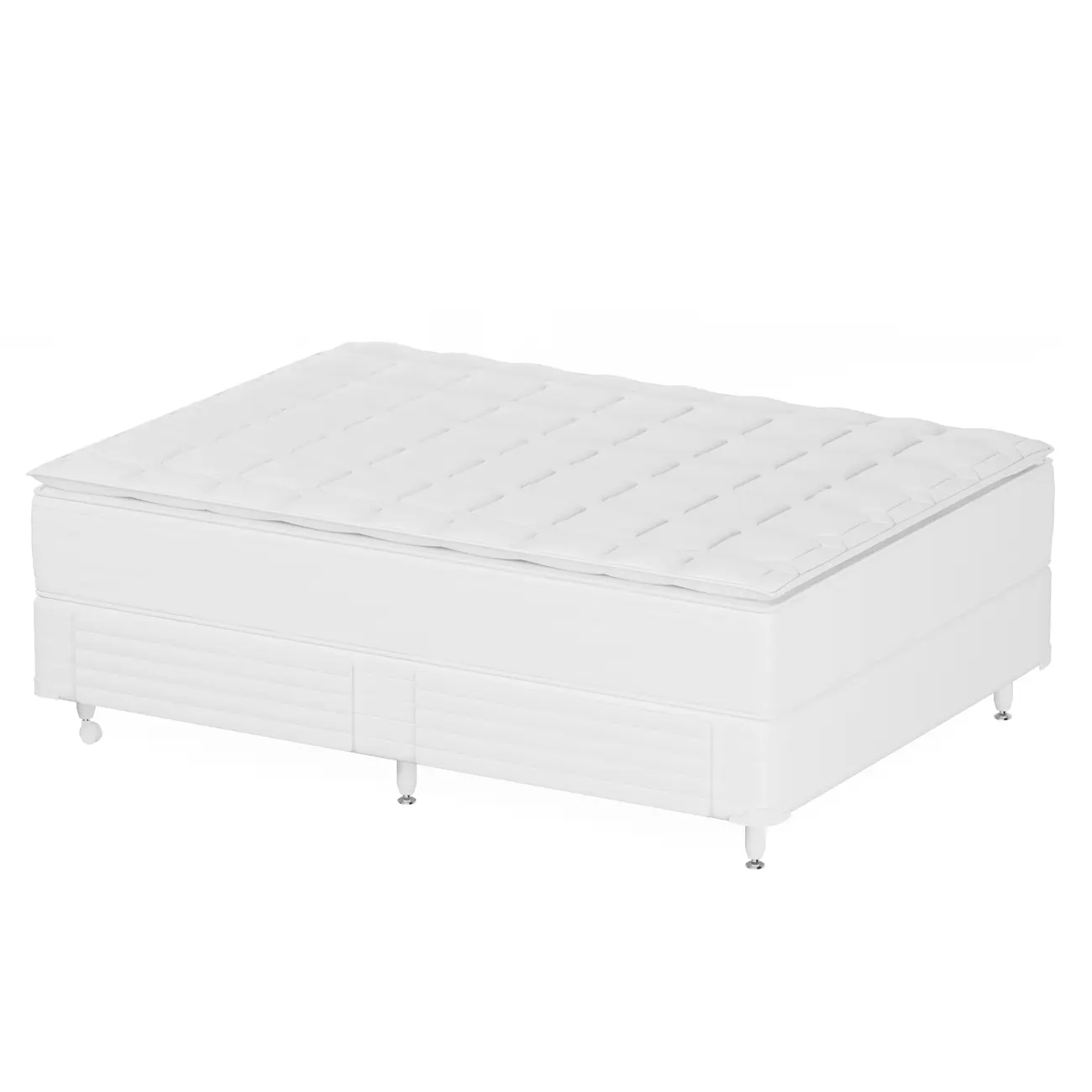 CAMA BOX DE CASAL C/GAVETA MIDDY - BRANCO/BRANCO - Foto 5
