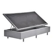 BASE PARA CAMA BOX DE SOLTEIRO 88 CM X 1,88 M COM BAÚ NEST - CINZA - Foto 4
