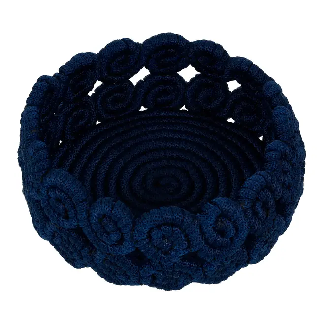CESTO/CENTRO DE MESA 18 CM ARABESCO - AZUL ESCURO - Foto 3
