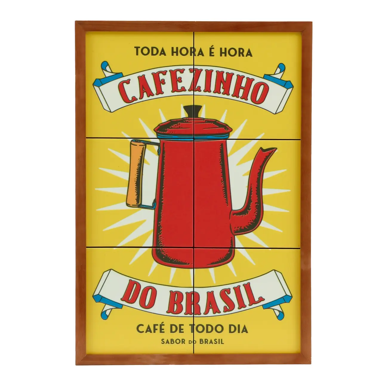 QUADRO 48 CM X 33 CM MEMÓRIA INTERIOR CAFÉZINHO - NOZES/AMARELO - Foto 1