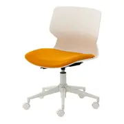 CADEIRA HOME OFFICE ZIPZ - BRANCO/SORBET DE MANGA - Foto 1