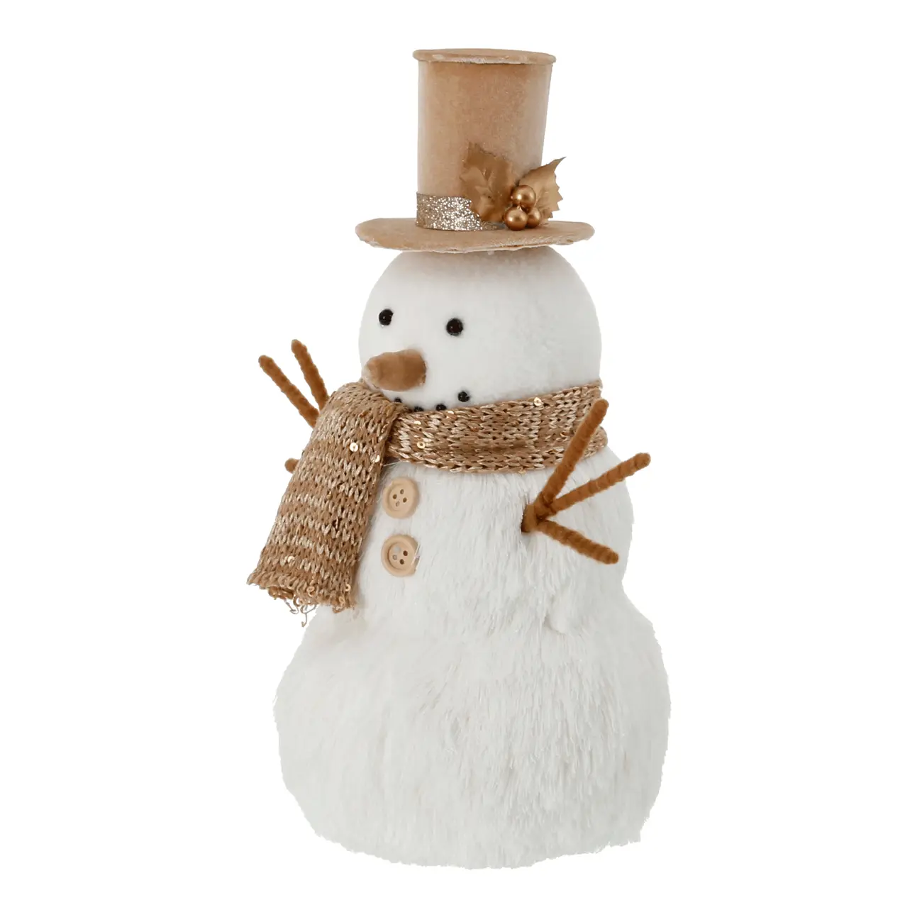 ADORNO BONECO NEVE 29 CM VILAREJO NOEL - BRANCO/NATURAL - Foto 2