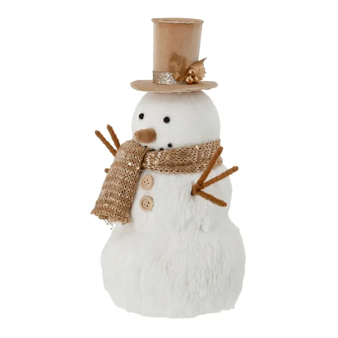 ADORNO BONECO NEVE 29 CM VILAREJO NOEL - BRANCO/NATURAL - Foto 2