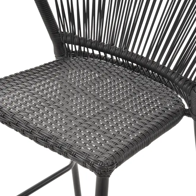BANQUETA PARA ÁREA EXTERNA LEK - PRETO/PRETO - Foto 7