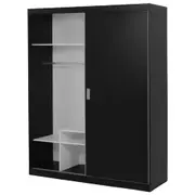 GUARDA-ROUPA DE CASAL 2 PORTAS DE CORRER 180 NOVILE - PRETO/BRANCO - Foto 4