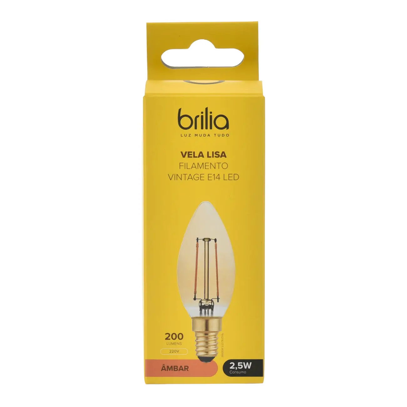 LÂMPADA LED FILAMENTO C35 E14 2,5W 220V BRILIA - HANBAR - Foto 3