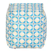 PUFF 45 CM X 45 CM SAUDADE TROPICAL AZULEJOS - AZUL HISTÓRICO/MULTICOR - Foto 2
