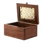 CAIXA DECORATIVA 17 CM X 14 CM X 9 CM BERWICK - NOZES/OURO VELHO - Foto 5