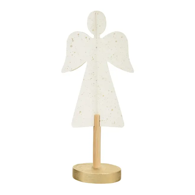ADORNO ANJO 19 CM NATAL ASTRAL - BRANCO/DOURADO - Foto 1