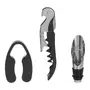 KIT PARA VINHO 3 PÇS TICINO COMPACT - PRETO/INOX - Foto 1