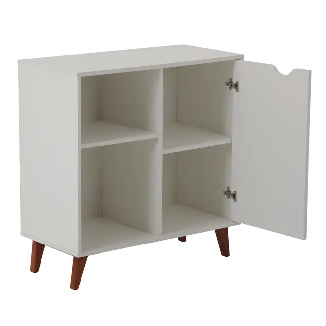 ARMÁRIO PARA ESCRITÓRIO BAIXO 1 PORTA LIN - BRANCO/NOZES - Foto 4