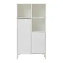 BRANCO/GRANILITE - ARMÁRIO PARA ESCRITÓRIO ALTO 2 PORTAS SLEEK