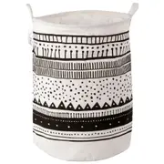 CESTO PARA ROUPA MIREMBA - BRANCO/PRETO - Foto 2