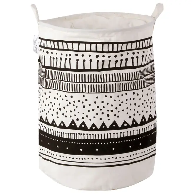 CESTO PARA ROUPA MIREMBA - BRANCO/PRETO - Foto 2