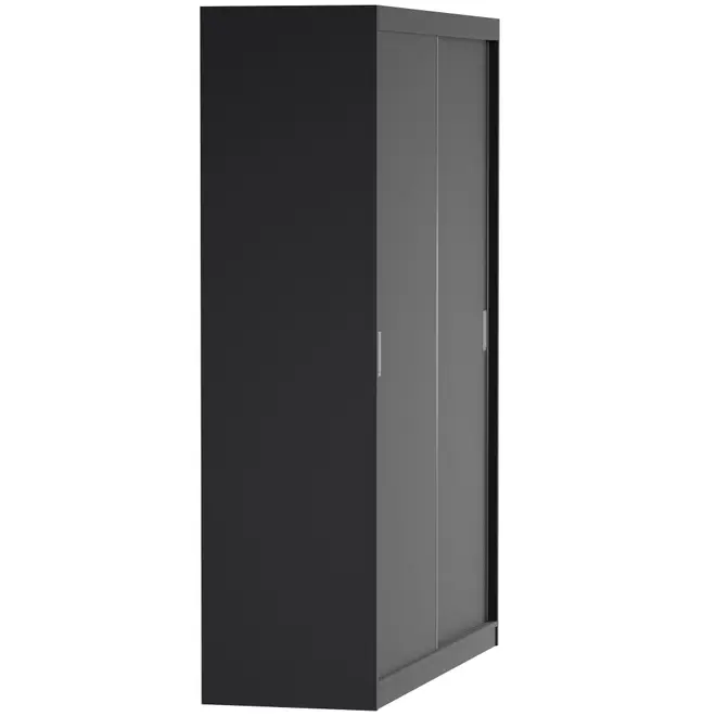 GUARDA-ROUPA DE CASAL 2 PORTAS DE CORRER 180 NOVILE - PRETO/BRANCO - Foto 12