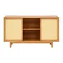 BUFFET 2 PORTAS DE CORRER COM PALHINHA 1,40 M X 40 CM PALHANDI - AMÊNDOA/NATURAL - Foto 1