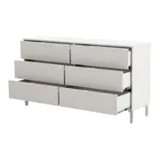 CÔMODA 6 GAVETAS 1,50 M X 42 CM SLEEK - BRANCO/GRANILITE - Foto 4