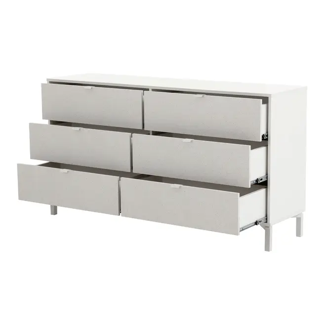 CÔMODA 6 GAVETAS 1,50 M X 42 CM SLEEK - BRANCO/GRANILITE - Foto 4
