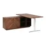 MESA COM BALCÃO 2 PORTAS /1 GAVETA 1,60 M X 1,60 M VINCENT - PAU FERRO/ALUMÍNIO - Foto 5