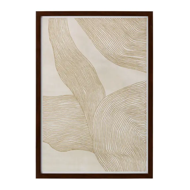 QUADRO II 50 CM X 35 CM ORGANIC LINES - CASTANHO/LATTE - Foto 1