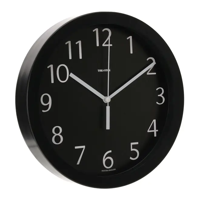 RELÓGIO DE PAREDE 24 CM TICKING - PRETO - Foto 2