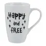 CANECA 400 ML HAPPY AND FREE - PRETO/BRANCO - Foto 1