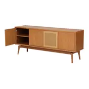 BUFFET 4 PORTAS 1,80 M X 45 CM COM PALHINHA ARES - TAUARI/FIBRA CLARA - Foto 5