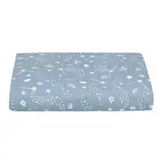 LENÇOL COM ELÁSTICO SOLTEIRO 88 CM X 1,88 M X 30 CM DELICADÊ CADÊ - BLEU CENDRÉ/OFF WHITE - Foto 1