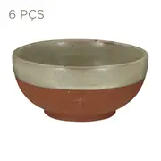 JOGO DE TIGELA 13 CM C/6 PEÇAS PALEO - SÁLVIA/ARGILA - Foto 1