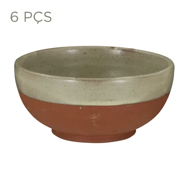 JOGO DE TIGELA 13 CM C/6 PEÇAS PALEO - SÁLVIA/ARGILA - Foto 1