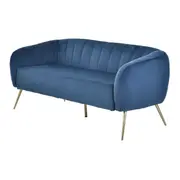 SOFÁ 3 LUGARES MARGOT - GALAXY BLUE/OURO - Foto 2