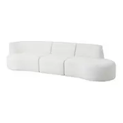 SOFÁ 3 LUGARES ESTENDIDO ESQUERDO ÔNDULO - BOUCLÉ BRANCO - Foto 2