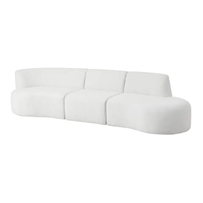 SOFÁ 3 LUGARES ESTENDIDO ESQUERDO ÔNDULO - BOUCLÉ BRANCO - Foto 2