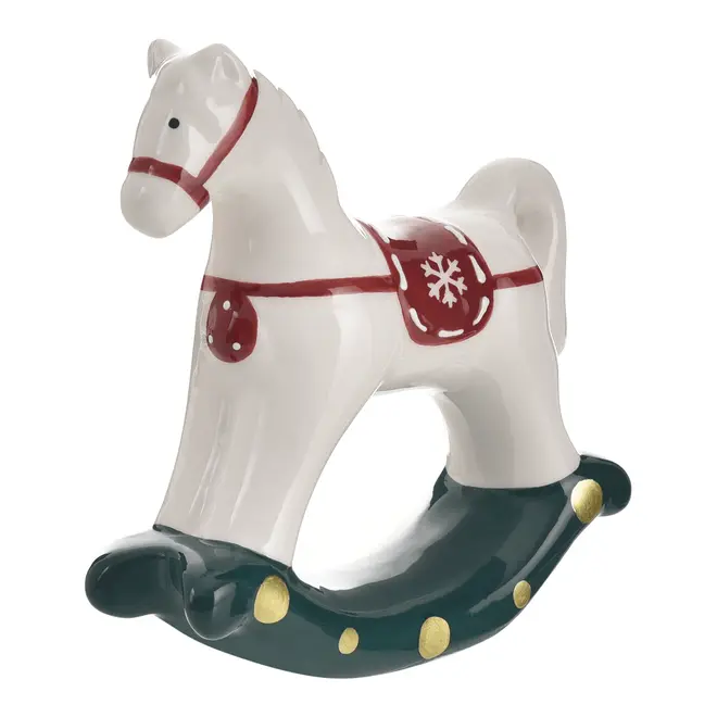ADORNO CAVALINHO 12 CM HOHO HOME - BRANCO/ENGLISH GREEN - Foto 2