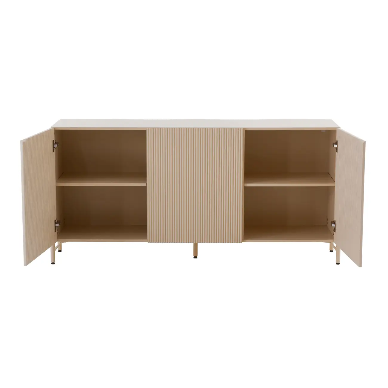 BUFFET 3 PORTAS 1,65 M X 40 CM RIBS - AREIA/AREIA - Foto 3