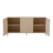 BUFFET 3 PORTAS 1,65 M X 40 CM RIBS - AREIA/AREIA - Foto 3