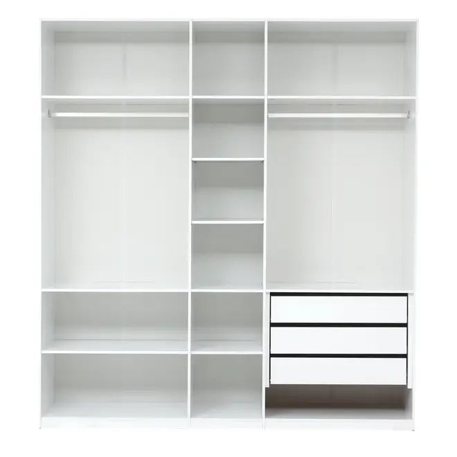 GUARDA-ROUPA DE CASAL 5 PORTAS 3 GAVETAS 45 MAXIMUS - BRANCO - Foto 7