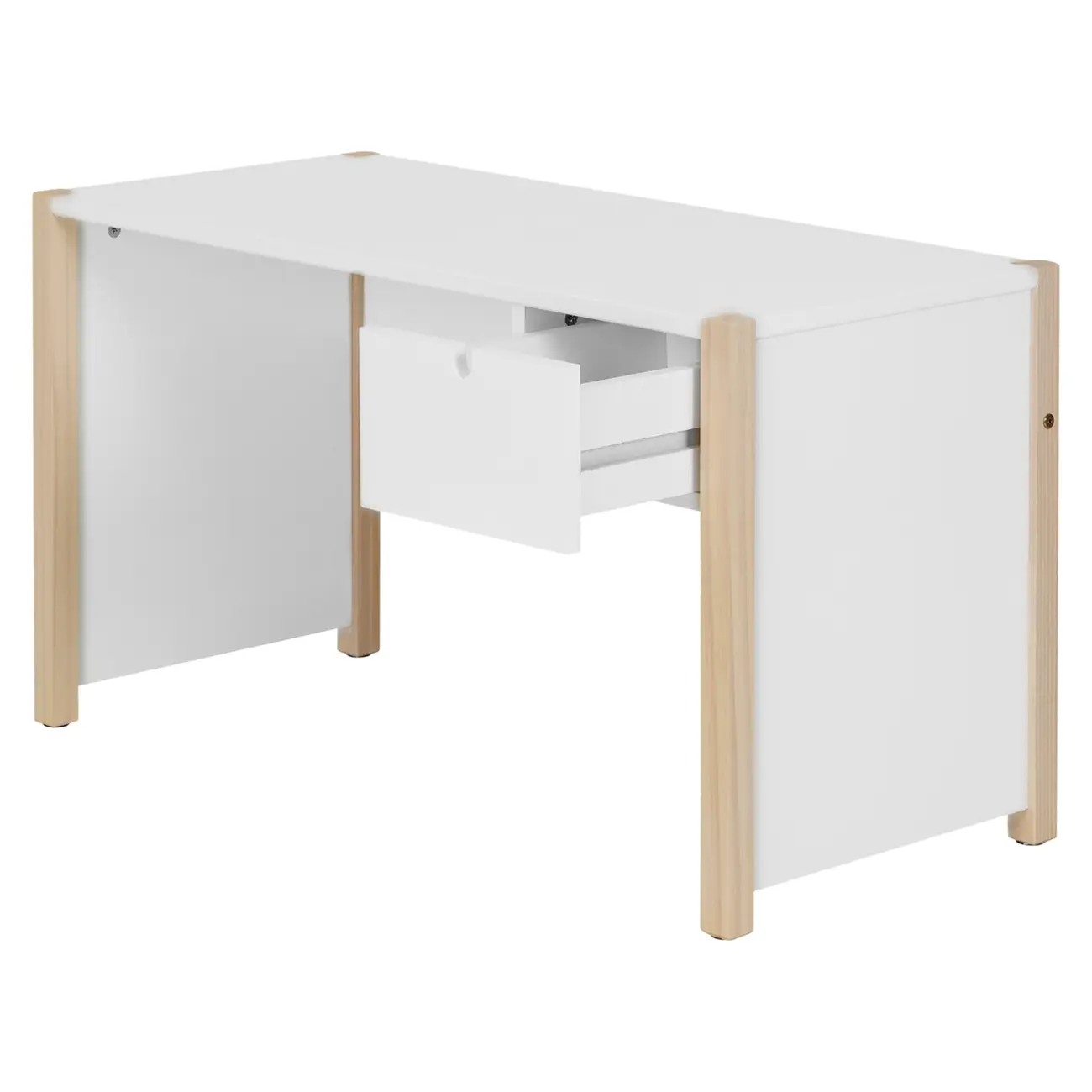 ESCRIVANINHA INFANTIL 1 GAVETA 86 CM X 40 CM PIN PLAY - NATURAL WASHED/BRANCO - Foto 3