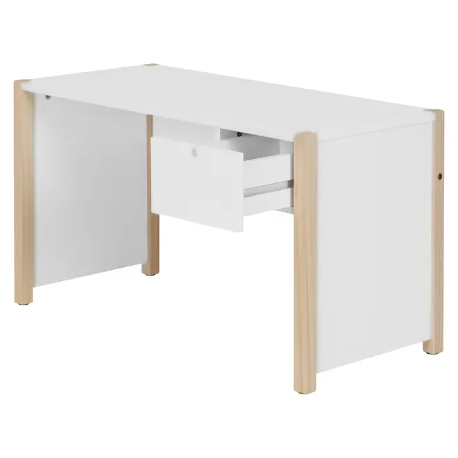 ESCRIVANINHA INFANTIL 1 GAVETA 86 CM X 40 CM PIN PLAY - NATURAL WASHED/BRANCO - Foto 3